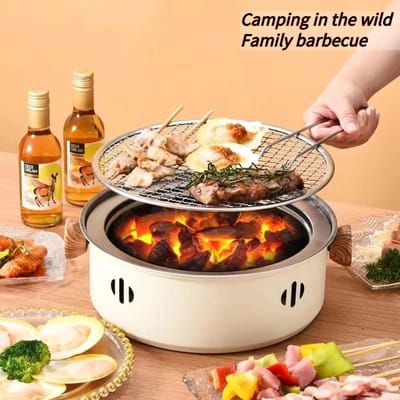 Koreaanse BBQ-grill Houtskoolkachel Houtskoolgrill Roestvrij staal Outdoor Camping Koken Thee rond de kachel Barbecuekachel
