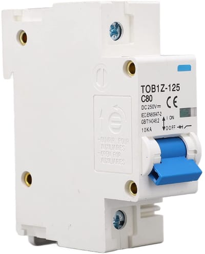Dailygoody - DC-miniatuurstroomonderbreker - 80 Amp - Boogdoving - Compact formaat - Batterijonderbreker - Geschikt voor zonnepanelen - Model a...