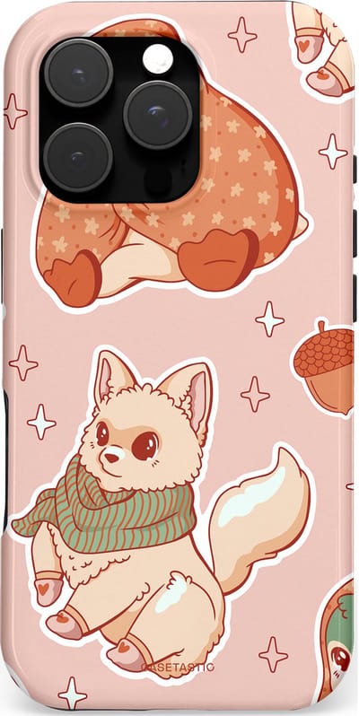 Casetastic hoesje geschikt voor Apple iPhone 16 Pro - MagSafe - Dubbellaagse bescherming - Winter avontuur - Fashion Case - Perzik Zand Lichtgrijs