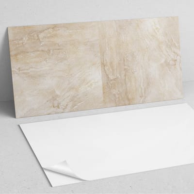 Coloray Wandpanelen Zelfklevend - Natuursteenpatroon PVC Wandpaneel - 100 cm x 50 cm - Beige Wandbekleding Zelfklevend - 1 stuk - Texturen Wandpanelen Zelfklevend - Wandbord Keuken - Wandpaneel Badkamer