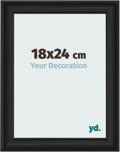 Your Decoration - Fotolijst 18x24 cm - MDF - Zwart Houtnerf - Lazio