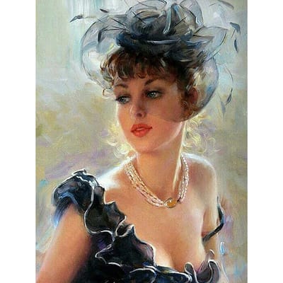 DIY Diamant Borduurwerk 5D Diamant Schilderij  Sexy Lady Elegance Beauty  Mozaïek Huisdecoratie 20X30CM black