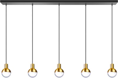 ETH hanglamp Drop 5xGU10 zwart/mat messing