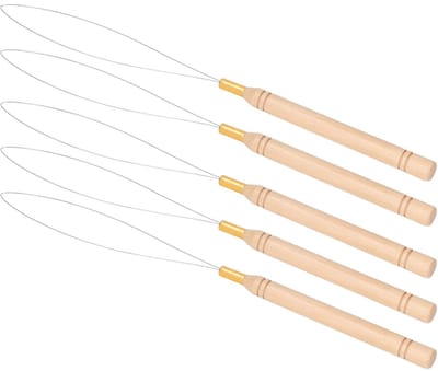 Dailygoods- Haarextensie Naald Set - 5PCS Naald/Haarextensie Tool - Antislip Beuken Houten Handvat - Tufting/Haarverlenging - Flexibele Naald - Lichtgewicht Ontwerp