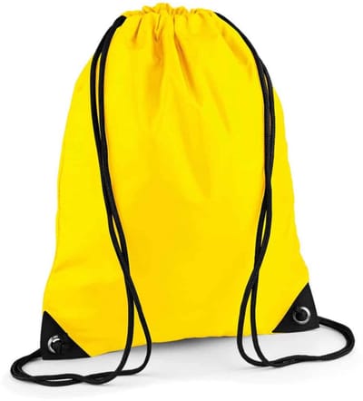 Gymtas - Rugzak - Rugtas kinderen - 12 liter - Zwemtas - Kinderrugzak - Drawstring bag - Met trekkoord - Sporttas - 45x34 cm - Geel - Jonyx