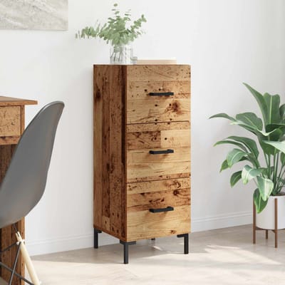 vidaXL - Dressoir - Oudhout - 34,5 - x - 34 - x - 90 - cm - Bewerkt - hout