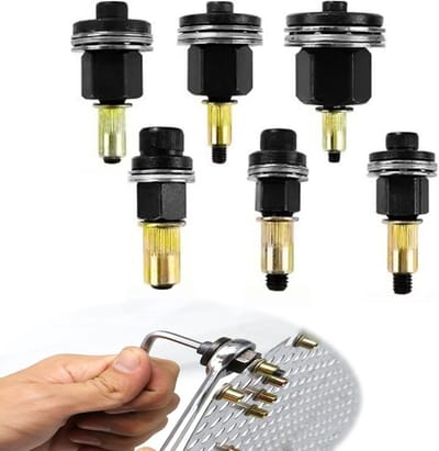 7-delige Pneumatische Blindklinkerset voor Handgereedschap - Geschikt voor M3, M4, M5, M6, M8, M10 - Inclusief Rivetmoeren en Handadapter