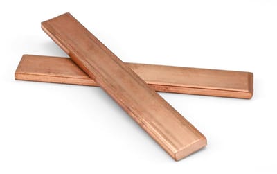 Koperen platte lijst - Set van 2 koperen platen voor elektrische industrie - Puur koper - 100 mm x 15 mm x 4 mm - Goede geleidbaarheid