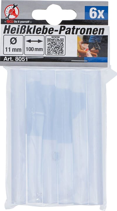 BGS Lijmpatronen transparant Ø 11 mm, 100 mm 6 stuks