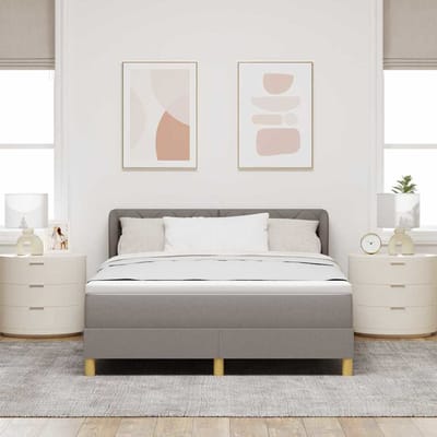 vidaXL - Boxspring - bed - met - hoofdeinde - Taupe - 140 - x - 200 - cm - Stof