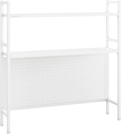 Bureau Opzetrek - Bureau Organizer - Bureau Organiseren - Geperforeerd Bord - 95x98x22 cm - Wit
