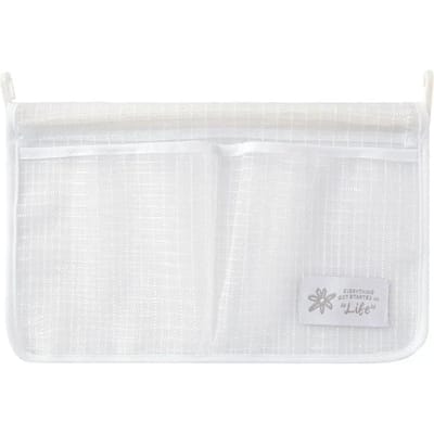 Sac de Rangement en Maille pour Réfrigérateur Double Compartiment Pochette Suspendue Organisateur de Cuisine Poches avec Crochet Lavable Pliable Réutilisable white