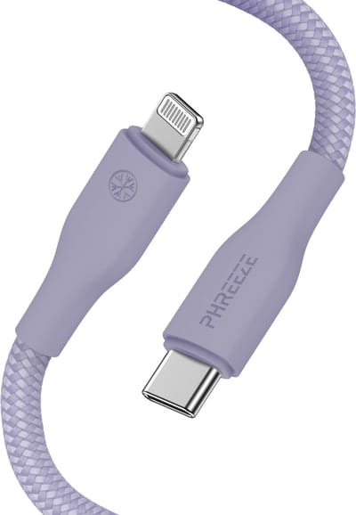 Kabel geschikt voor Lightning naar usb C - 1 meter - Paars - Oplaadkabel geschikt voor iPhone
