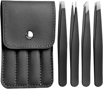 Wimperextensions Pincet - Precisie Schuine Punt - Schoonheidstools - Anti-Slip Controle - 9.4x1 cm - Zwart