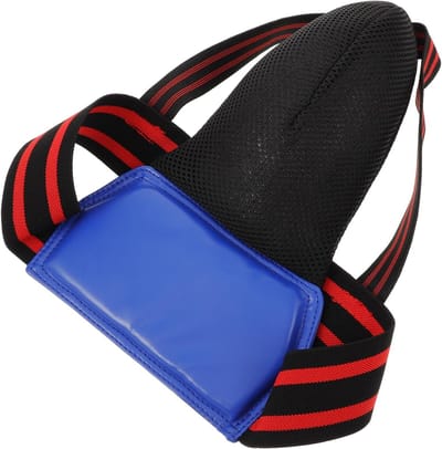 Kruisbeschermer Boksen - Vechtsport Bescherming - Training en Wedstrijd - Schokabsorberend Ontwerp - 28 x 18 x 7 cm - Blauw