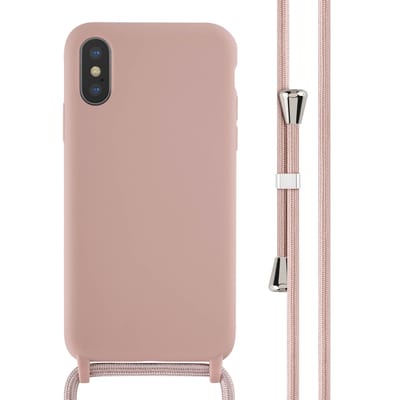 imoshion Hoesje - Geschikt voor Apple iPhone Xs / X - Siliconen hoesje met koord - Sand Pink