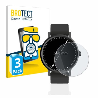 BROTECT - Screenprotector voor Horloges (Rond, ø: 34 mm) - Folie Beschermfolie Beschermglas matte 3 Stuks