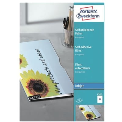 AVERY Zweckform inkjetfolies A4, transparant, 50 stuks