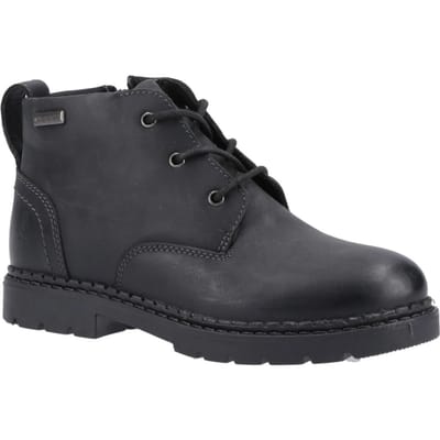 Hush Puppies Jongens Mini Presley Leren Laarzen (Zwart)