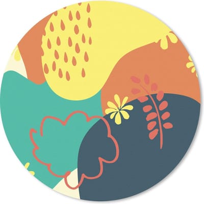 Muismat rond 20x20 cm - Mousepad Zomer - Vlekken - Abstract - Ronde muismatten