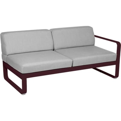 Fermob BELLEVIE 2 zits module rechts - B9 zwarte kers - 79 Flanelgrijs