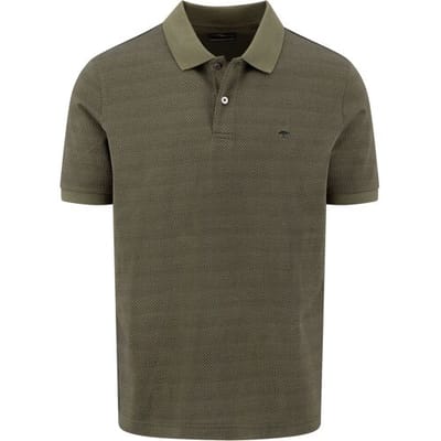 Fynch-Hatton Polo 2-Tone Mercerized Structure Cotton Donker Khaki / male