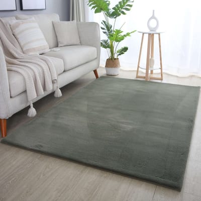 Flycarpets Teresa Hoogpolig Fluffy Vloerkleed - Groen - 80x150 cm