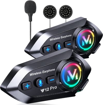 Motorhelm Headset 2 Stuk - intercom - Radio - Met Bluetooth 5.4 - Geavanceerde Audio Multitasking - Geschikt voor alle motorhelmen