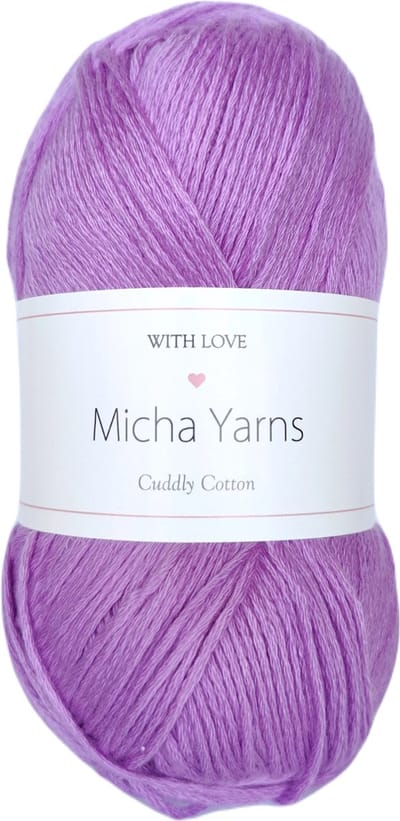 Micha Yarns - 80% katoen 20% acryl breiwol - 5 bollen - 5 x 100gram - 200 meter per bol - Paars (009)