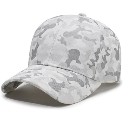 Casquette de Baseball Camouflage Unisexe Chapeau de Soleil d'Extérieur pour Hommes et Femmes Casquette de Sport de Loisir Réglable Snapback Féminin (white,56-58cm) blanc
