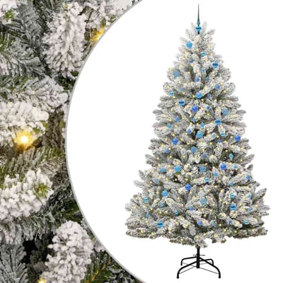 vidaXL - Kunstkerstboom - 240 - cm - 300 - LED's - Warmwit - PVC - en - Staal