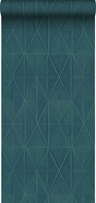 Origin Wallcoverings eco-texture vliesbehang origami motief donkerblauw - 347860 - 0,53 x 10,05 m