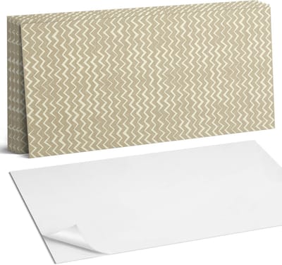 Coloray Plaktegels - Zigzags op de textuurachtergrond Wandtegel Zelfklevend - 60 cm x 30 cm - Beige Plaktegels - 6 stuks - Rechthoek PVC Tegels - Plaktegels Keuken - Zelfklevende Vloertegels Badkamer - Vinyl Tegels - Zelfklevende Wandtegels