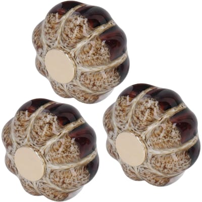 3 Stuks Klassieke Keramische Pompoen Deurklink Handgrepen Knoppen Voor Keukenkast Lade Kast Goud goud