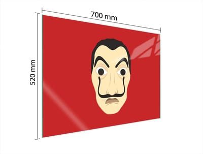 TMK ArtDeko Serie - Glass Beschermplaat - 70x52 cm - Gezichten - Snijplank