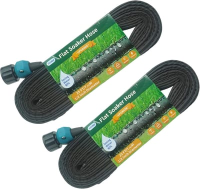 Druppelslang 1/2" voor Irrigatie - 2 Packs van 25ft - Bespaar 80% Water met Lekvrije Dubbellaagse Sproeierslang
