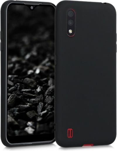Soft Backcover Hoesje Geschikt voor: Samsung Galaxy A01 - Silicone - Zwart