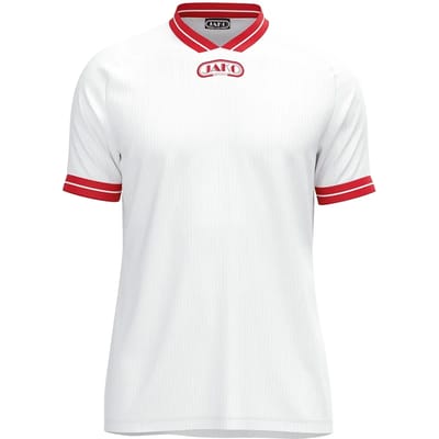Jako Retro Shirt Korte Mouw Heren - Wit / Rood | Maat: S