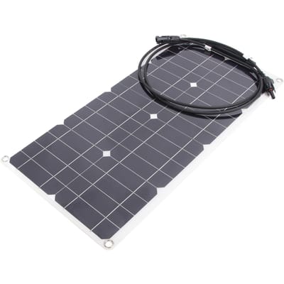 Panneau Solaire Flexible 25W 16V Monocristallin Chargeur de Panneau Solaire Portable pour Camping-cars Yachts Voiture 12V gray