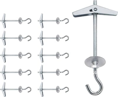10 Stuks - M4 Plafondhaken Set - Carbon Stalen Plafondhaken voor Gipsplaat Plafond - Stevig - Duurzaam - Corrosiebestendig - Zilver