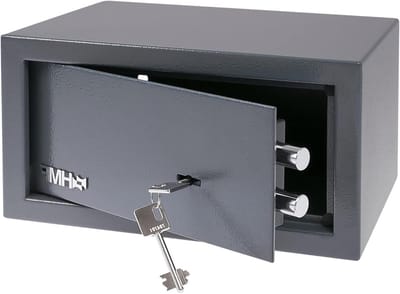 Veilige Kluis met Sleutelslot | Stalen Veiligheidsbox voor Thuis of Kantoor | 31 x 17 x 25 cm | Brandwerend en Inbraakwerend