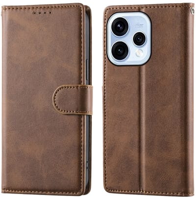 Coverup Hoesje - Geschikt voor OPPO Reno15 Hoesje - Coverup Book Case - Donkerbruin