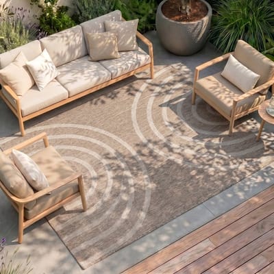 Fraai buitenkleed - Sierra Arches Beige/Creme - 80x150cm
