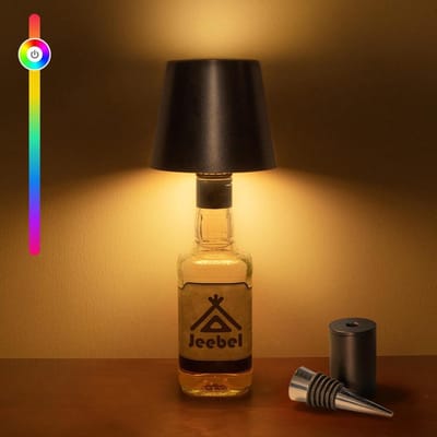 Draadloze LED Flessenlamp 5200mAh RGB Fles Licht met Touch Control, Traploos Dimbaar, IP54 - Draagbare Lampenkap Fles voor Binnen/Buiten Woonkamer, Restaurant, Bar