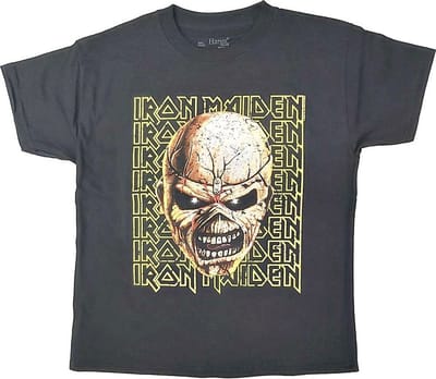 Iron Maiden - Big Trooper Head Kinder T-shirt - Kids tm 12 jaar - Zwart