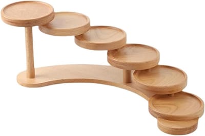 Sieradenstandaard - Sieradenorganizer Display - Sieraden Opbergen - Gelaagd Ontwerp - 19D x 9W x 7H cm - Houtkleur