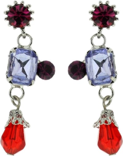 Behave - Oorbellen met rode en paarse steentjes - Vintage party look