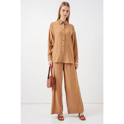 Gestructureerde Knop-Up Lange Mouwen Shirt