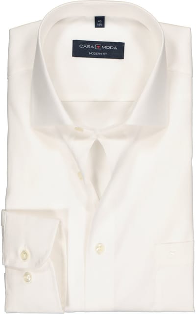 CASA MODA modern fit overhemd - mouwlengte 7 - beige / off white - Strijkvriendelijk - Boordmaat: 48 (EU maat: 3XL)