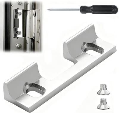 Verstelbare sluitplaat van aluminiumlegering, 46 x 14,4 mm, gatenafstand 32 mm, universele vervanging voor toegangsdeurslot, duurzaam en eenvoudig te installeren